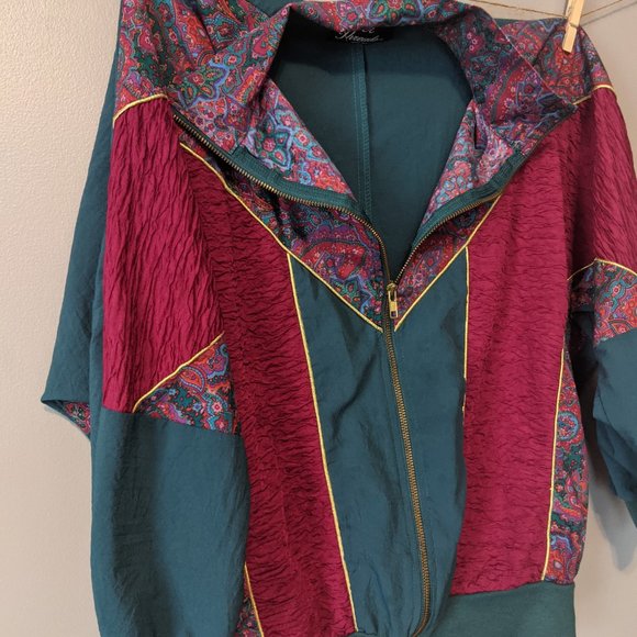 Vintage 80's 90's Style Wind Suit Workout Outfit - Picture 4 of 16